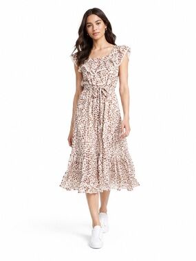 RIXO x Target Brown Floral Sleeveless Ruffle Dress